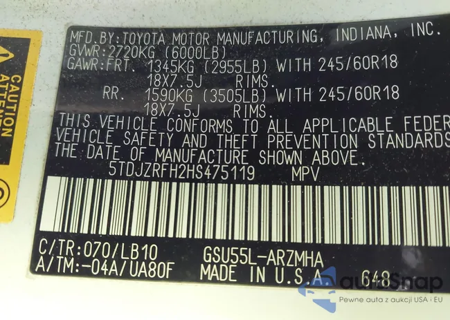 5TDJZRFH2HS475119: 44597477