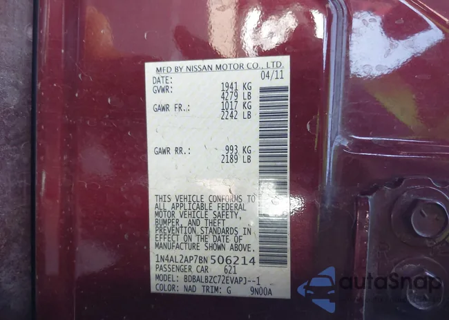 1N4AL2AP7BN506214: 44597518