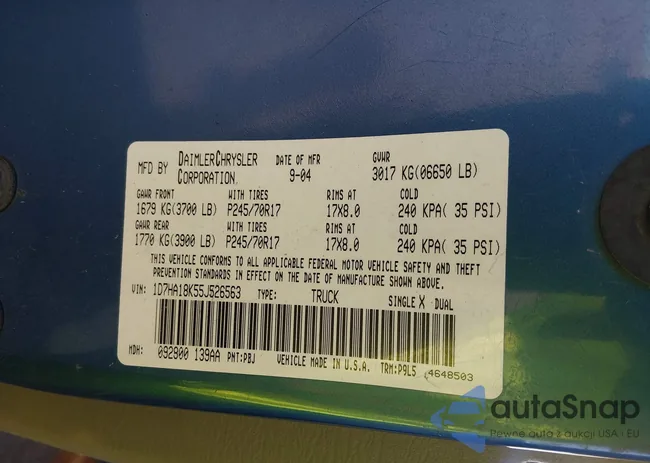 1D7HA18K55J526563: 44597652