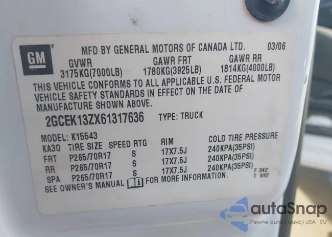 2GCEK13ZX61317636: 44597968