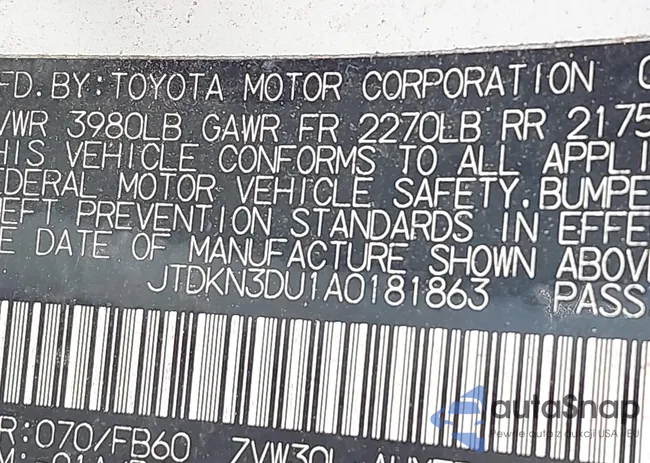 JTDKN3DU1A0181863: 44597149