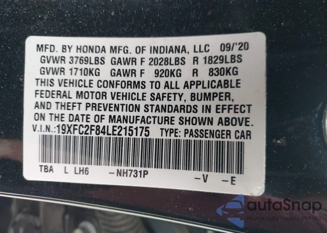 19XFC2F84LE215175: 44597251