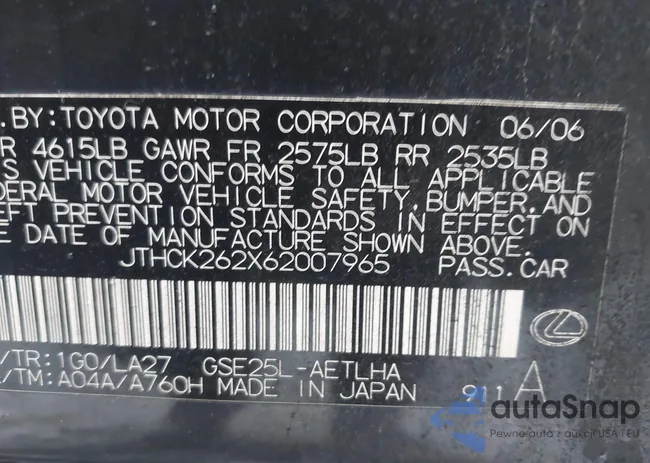 JTHCK262X62007965: 44598803