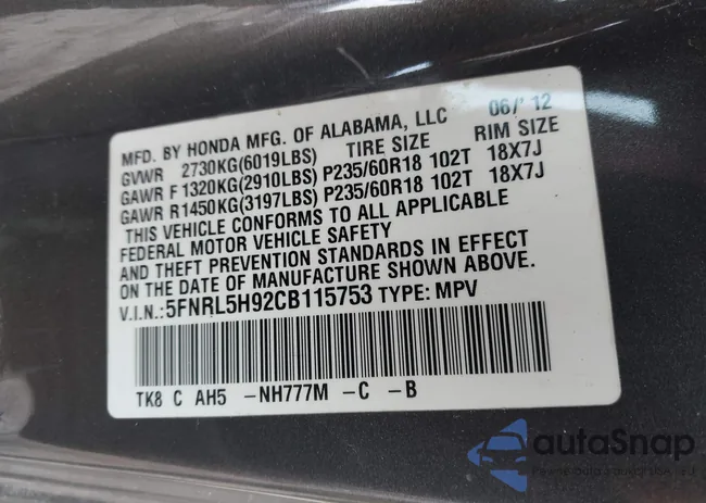 5FNRL5H92CB115753: 44598113