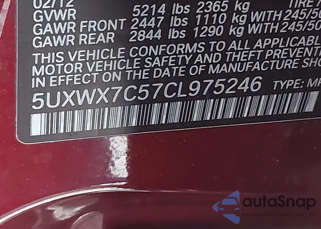 5UXWX7C57CL975246: 44599499