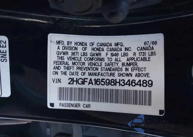 2HGFA16598H346489: 44599562