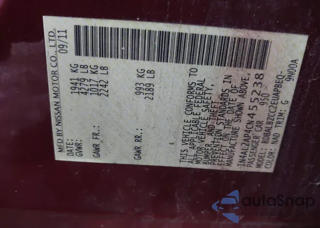 1N4AL2AP4CN455238: 44599575