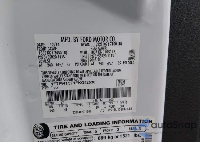 1FTFW1CF1EKG42530: 44599972