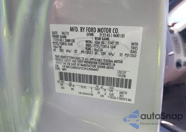 1FMCU9DG1CKC69447: 44599260