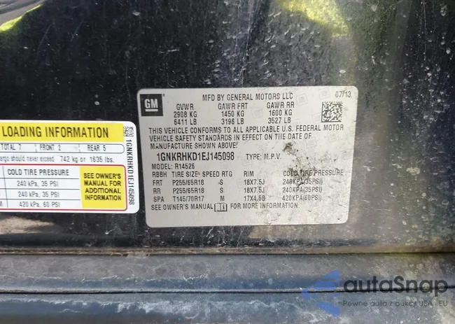 1GNKRHKD1EJ145098: 44599327