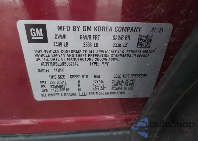 KL79MRSL0NB037842: 44600812