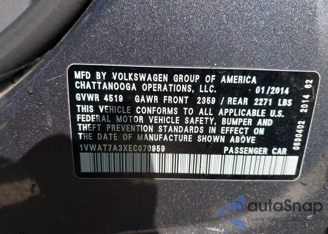 1VWAT7A3XEC070959: 44600298