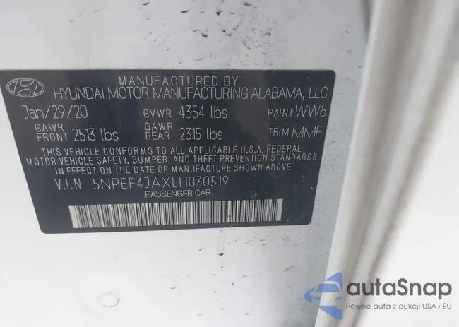 5NPEF4JAXLH030519: 44602042