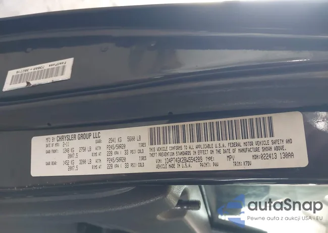 1D4PT4GK2BW554289: 44601097