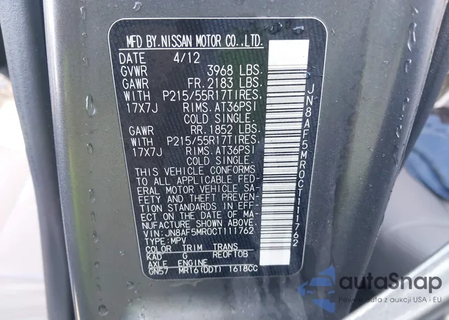 JN8AF5MR0CT111762: 44601366