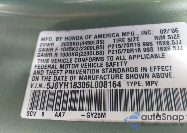5J6YH18306L008164: 44602486