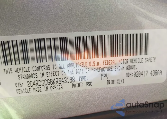 2C4RDGCG8KR643198: 44602493