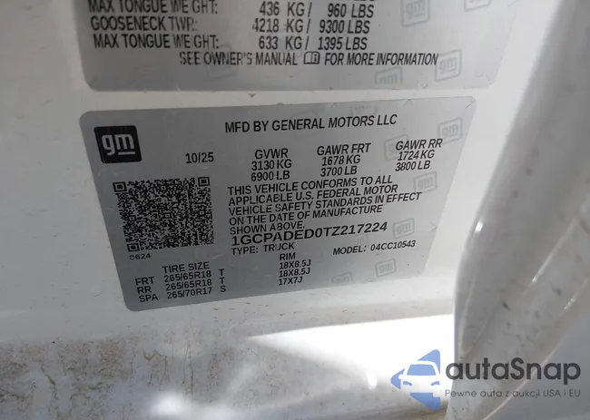 1GCPADED0TZ217224: 44602753