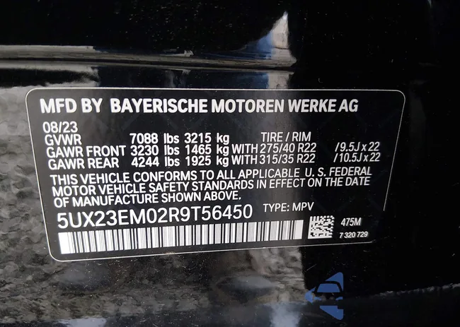 5UX23EM02R9T56450: 44602813