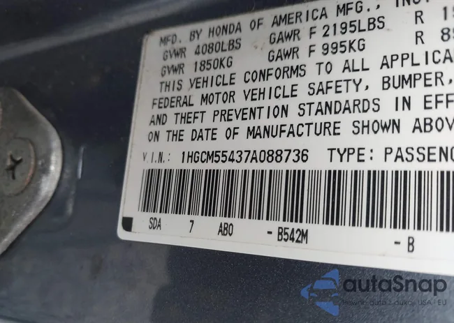 1HGCM55437A088736: 44602829