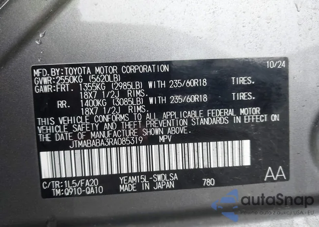 JTMABABA3RA085319: 44602923