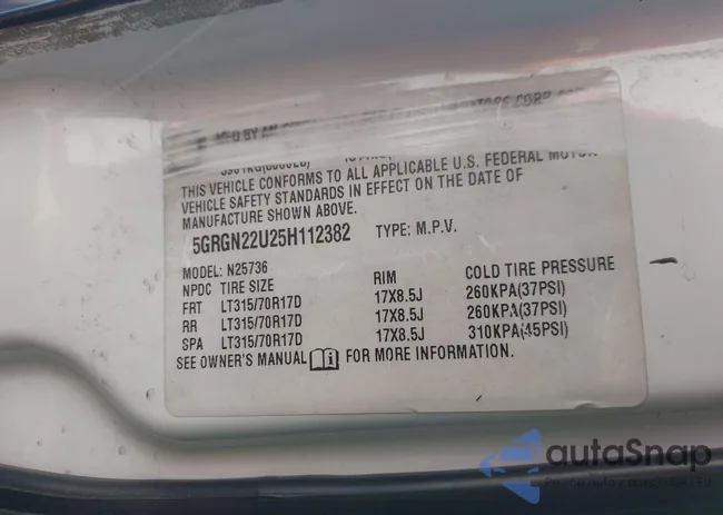 5GRGN22U25H112382: 44602928