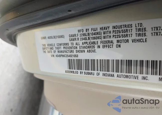 4S4BP86C254321053: 44603053