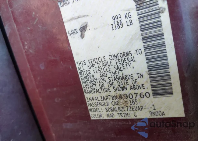 1N4AL2AP7BN490760: 44603059