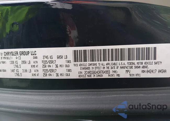 2C4RDGBG4DR764993: 44603473