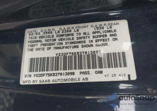 YS3DF75K837013098: 44603474