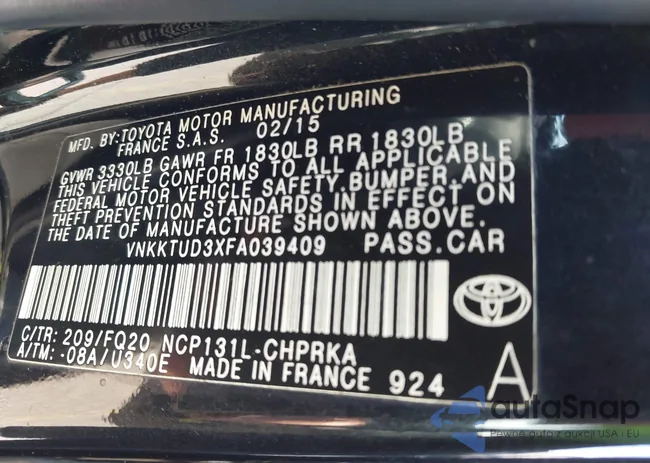 VNKKTUD3XFA039409: 44603704