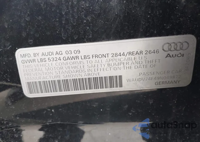 WAUDV74F49N049872: 44603760