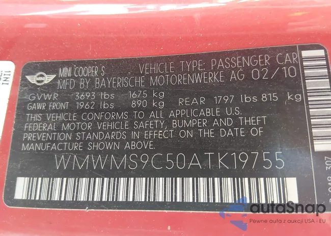 WMWMS9C50ATK19755: 44603826