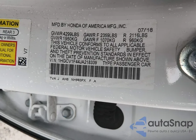 1HGCV1F44JA218339: 44603084