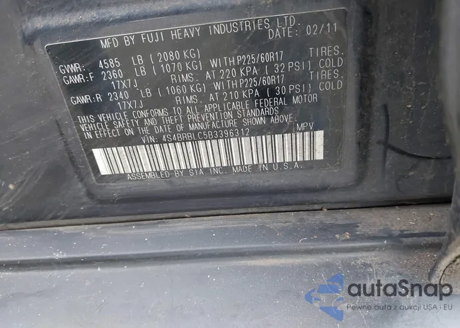 4S4BRBLC5B3396312: 44603107