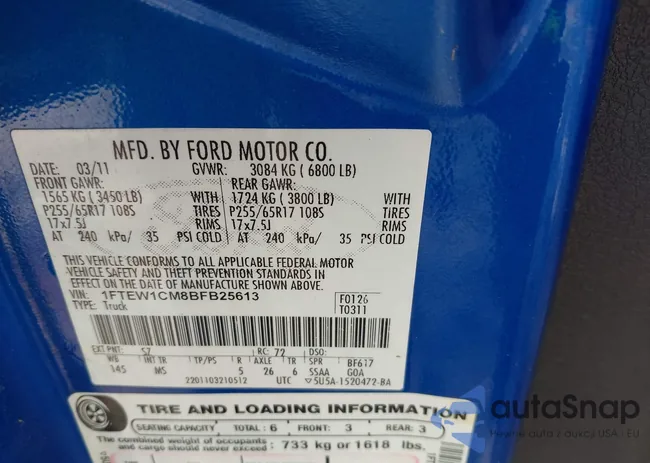 1FTEW1CM8BFB25613: 44603116