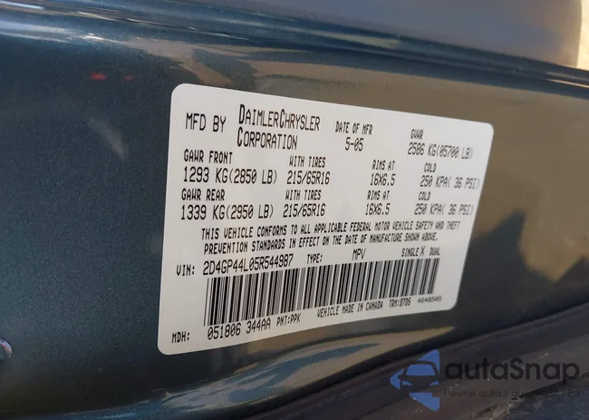 2D4GP44L05R544987: 44603220