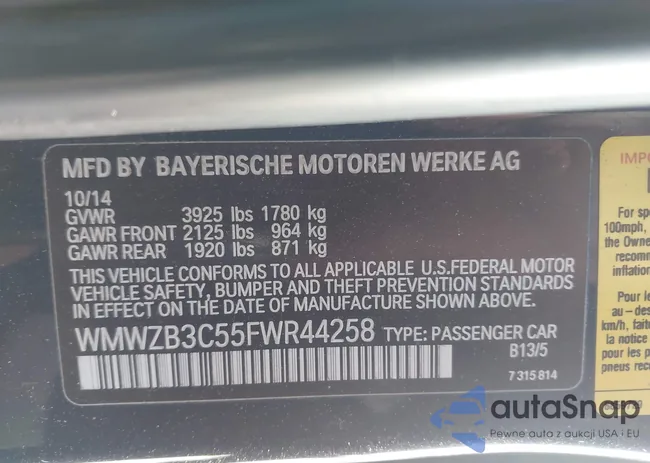 WMWZB3C55FWR44258: 44603273