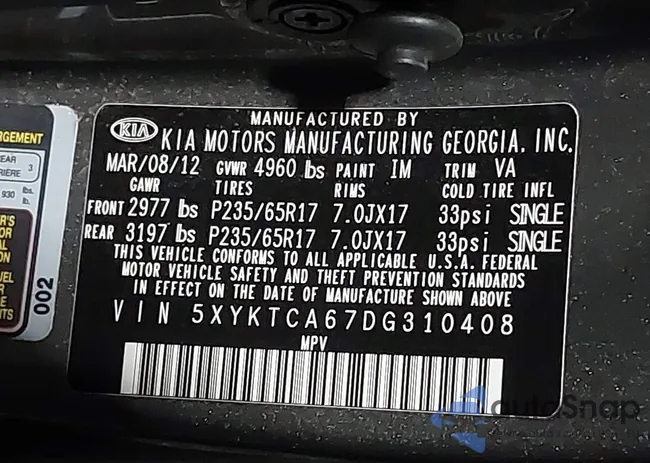 5XYKTCA67DG310408: 44604956