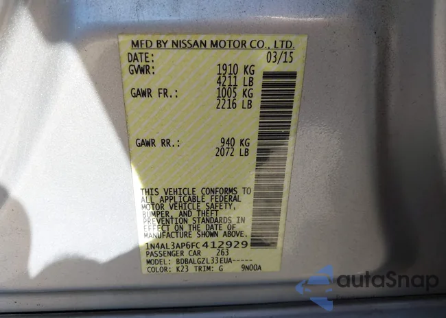 1N4AL3AP6FC412929: 44604967