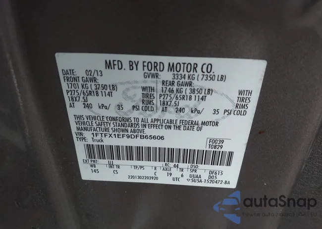 1FTFX1EF9DFB65606: 44605675