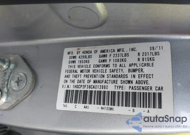 1HGCP2F38CA013990: 44605690