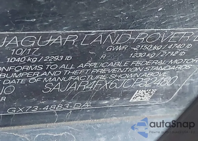 SAJAR4FX6JCP32480: 44605716