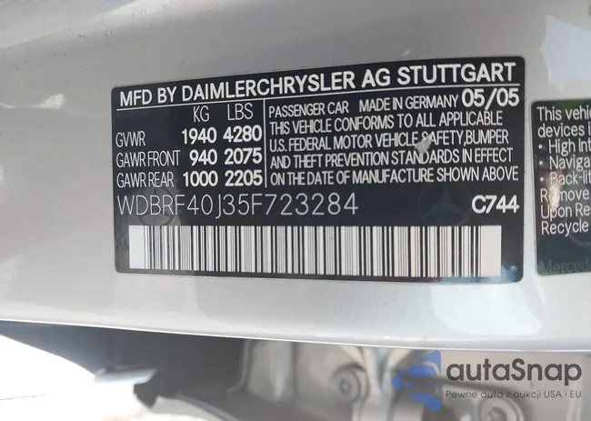 WDBRF40J35F723284: 44606039