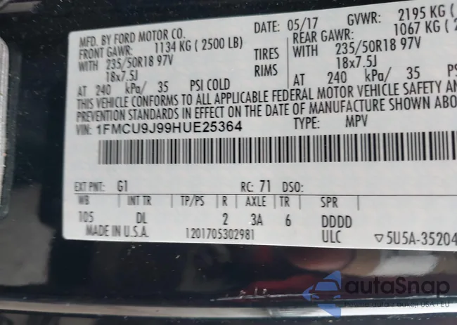 1FMCU9J99HUE25364: 44606042