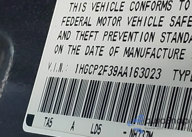 1HGCP2F39AA163023: 44605047