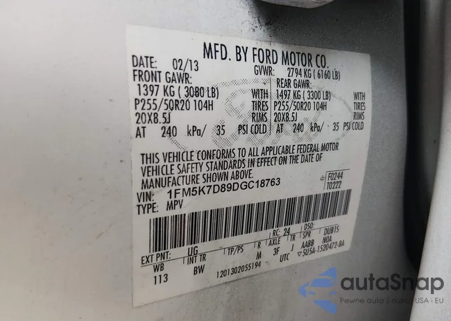 1FM5K7D89DGC18763: 44606565