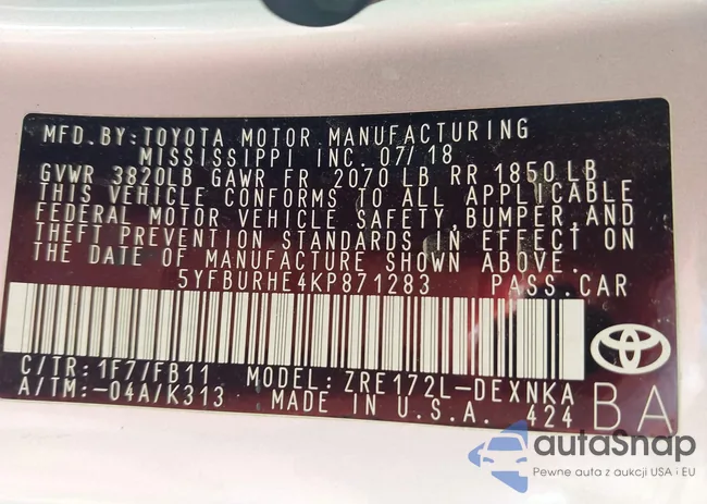 5YFBURHE4KP871283: 44606976