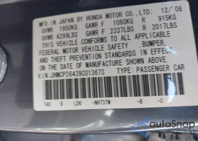 JHMCP26439C013673: 44607550