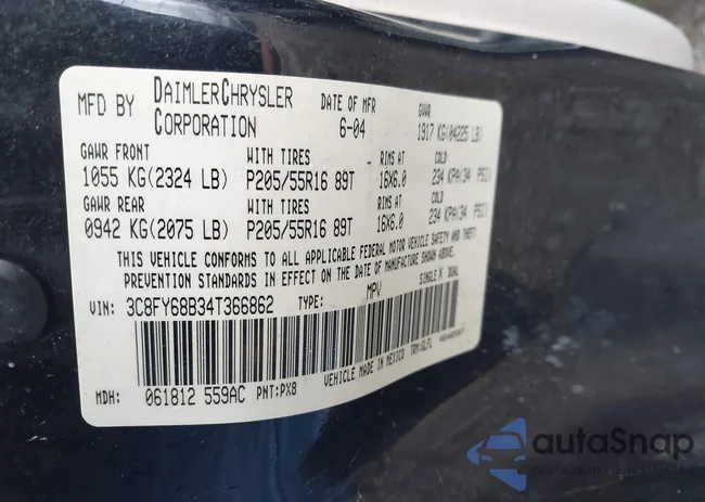 3C8FY68B34T366862: 44607579